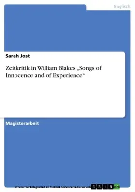 Jost |  Zeitkritik in William Blakes "Songs  of Innocence and of Experience" | eBook | Sack Fachmedien