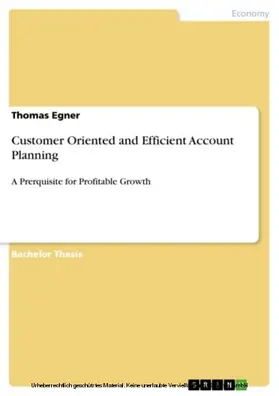 Egner |  Customer Oriented and Efficient Account Planning | eBook | Sack Fachmedien