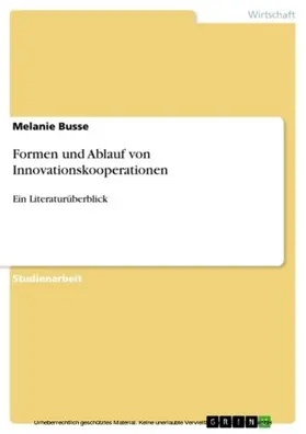 Busse |  Formen und Ablauf von Innovationskooperationen | eBook | Sack Fachmedien