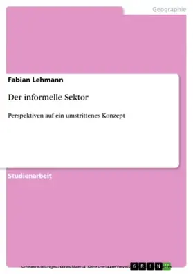 Lehmann |  Der informelle Sektor | eBook | Sack Fachmedien