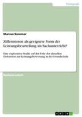 Sommer |  Ziffernnoten als geeignete Form der Leistungsbeurteilung im Sachunterricht? | eBook | Sack Fachmedien