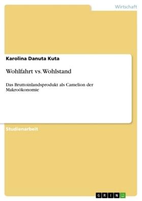 Kuta | Wohlfahrt vs. Wohlstand | Buch | 978-3-640-66097-1 | sack.de
