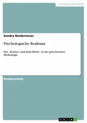 Niedermeier |  Psychologische Reaktanz | eBook | Sack Fachmedien