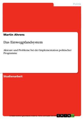 Ahrens | Das Einwegpfandsystem | E-Book | sack.de