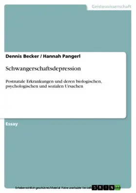 Becker / Pangerl |  Schwangerschaftsdepression | eBook | Sack Fachmedien