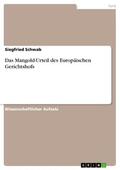 Schwab |  Das Mangold-Urteil des Europäischen Gerichtshofs | eBook | Sack Fachmedien