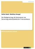 Razik / Stengel |  Die Budgetierung als Instrument zur Steuerung mittelständischer Unternehmen | Buch |  Sack Fachmedien