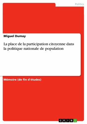 Dumay | La place de la participation citoyenne dans la politique nationale de population | E-Book | sack.de