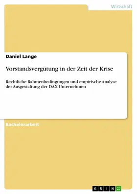 Lange |  Vorstandsvergütung in der Zeit der Krise | eBook | Sack Fachmedien