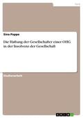 Poppe |  Die Haftung der Gesellschafter einer OHG in der Insolvenz der Gesellschaft | eBook | Sack Fachmedien