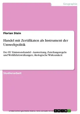 Stein |  Handel mit Zertifikaten als Instrument der Umweltpolitik | eBook | Sack Fachmedien