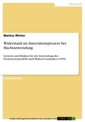 Winter |  Widerstand im Innovationsprozess bei Machtanwendung | eBook | Sack Fachmedien