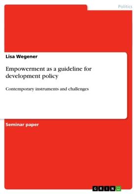 Wegener |  Empowerment as a guideline for development policy | Buch |  Sack Fachmedien