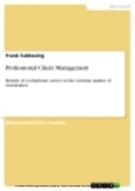 Tubbesing |  Professional Client Management | eBook | Sack Fachmedien