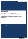 Lang |  IT Architecture and Risk Management | eBook | Sack Fachmedien