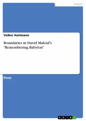 Hartmann |  Boundaries in David Malouf's "Remembering Babylon" | eBook | Sack Fachmedien