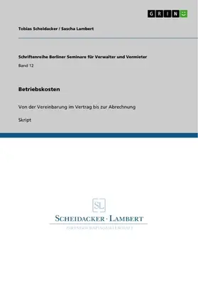 Scheidacker / Lambert |  Betriebskosten | eBook | Sack Fachmedien
