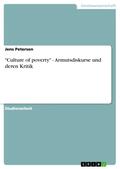 Petersen |  "Culture of poverty" - Armutsdiskurse und deren Kritik | Buch |  Sack Fachmedien