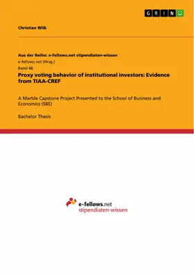 Wilk |  Proxy voting behavior of institutional investors: Evidence from TIAA-CREF | eBook | Sack Fachmedien