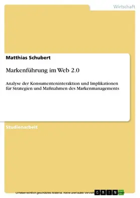 Schubert |  Markenführung im Web 2.0 | eBook | Sack Fachmedien