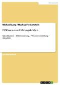 Lang / Fleckenstein |  IT-Wissen von Führungskräften | Buch |  Sack Fachmedien