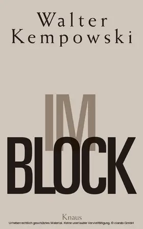 Kempowski |  Im Block | eBook | Sack Fachmedien