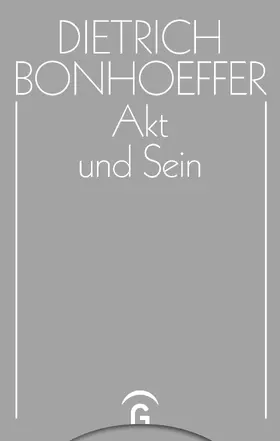 Bonhoeffer / Reuter |  Akt und Sein | eBook | Sack Fachmedien