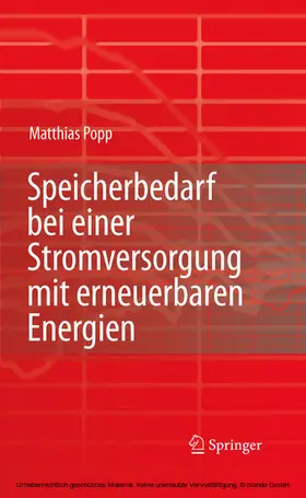 Popp |  Speicherbedarf bei einer Stromversorgung mit erneuerbaren Energien | eBook | Sack Fachmedien
