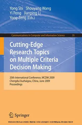 Shi / Wang / Peng |  Cutting-Edge Research Topics on Multiple Criteria Decision Making | eBook | Sack Fachmedien
