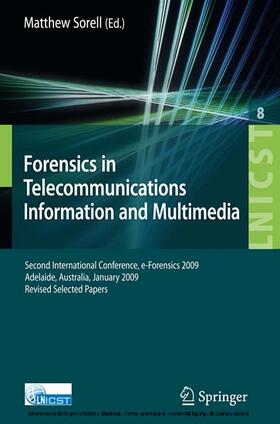 Sorell | Forensics in Telecommunications, Information and Multimedia | E-Book | sack.de