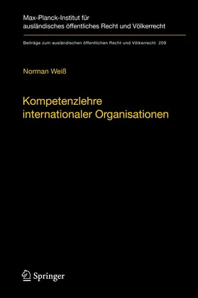 Weiß |  Kompetenzlehre internationaler Organisationen | Buch |  Sack Fachmedien