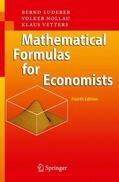 Luderer / Vetters / Nollau |  Mathematical Formulas for Economists | Buch |  Sack Fachmedien
