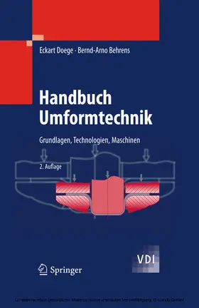 Doege / Behrens | Handbuch Umformtechnik | E-Book | www.sack.de