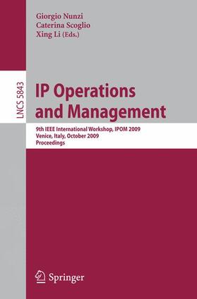 Nunzi / Li / Scoglio | IP Operations and Management | Buch | 978-3-642-04967-5 | sack.de