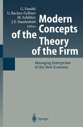 Schlüter / Fandel / Backes-Gellner |  Modern Concepts of the Theory of the Firm | Buch |  Sack Fachmedien