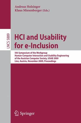 Miesenberger / Holzinger |  HCI and Usability for e-Inclusion | Buch |  Sack Fachmedien