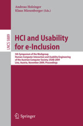 Holzinger / Miesenberger |  HCI and Usability for e-Inclusion | eBook | Sack Fachmedien