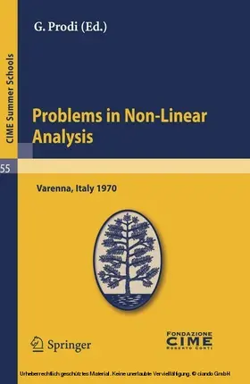Prodi |  Problems in Non-Linear Analysis | eBook | Sack Fachmedien