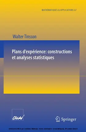 Tinsson | Plans d'expérience: constructions et analyses statistiques | E-Book | sack.de
