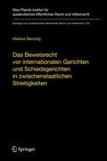 Benzing |  Das Beweisrecht vor internationalen Gerichten und Schiedsgerichten in zwischenstaatlichen Streitigkeiten | Buch |  Sack Fachmedien