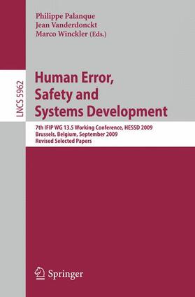 Andersen / Palanque / Bernonville |  Human Error, Safety and Systems Development | Buch |  Sack Fachmedien