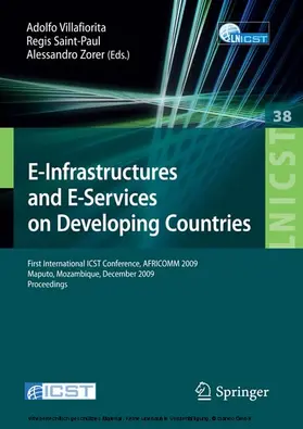 Villafiorita / Regis / Zorer | E-Infrastructures and E-Services on Developing Countries | E-Book | sack.de