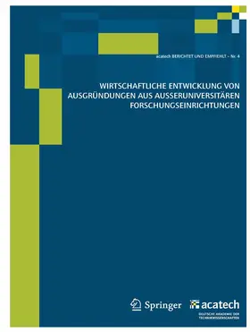  Wirtschaftliche Entwicklung von Ausgründungen aus außeruniversitären Forschungseinrichtungen | eBook | Sack Fachmedien