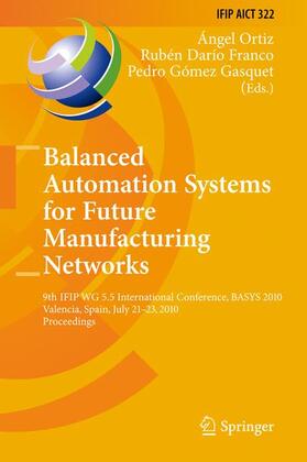 Ortiz Bas / Gómez Gasquet / Franco |  Balanced Automation Systems for Future Manufacturing Networks | Buch |  Sack Fachmedien