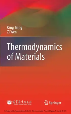 Jiang / Wen |  Thermodynamics of Materials | eBook | Sack Fachmedien