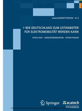 Wie Deutschland zum Leitanbieter für Elektromobilität werden kann | eBook | Sack Fachmedien