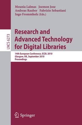 Lalmas / Jose / Rauber |  Research and Advanced Technology for Digital Libraries | Buch |  Sack Fachmedien