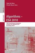 de Berg / Meyer |  Algorithms -- ESA 2010, Part II | Buch |  Sack Fachmedien