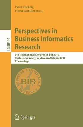 Forbrig / Günther | Perspectives in Business Informatics Research | Buch | 978-3-642-16100-1 | sack.de