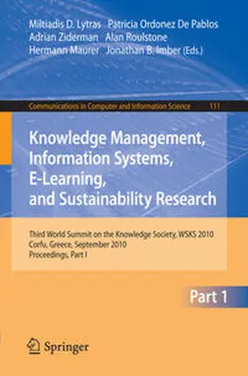 Lytras / Ordonez De Pablos / Ziderman | Knowledge Management, Information Systems, E-Learning, and Sustainability Research | E-Book | sack.de